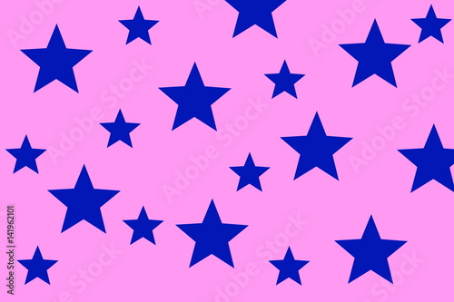 Illustration of dark blue stars on a pink background