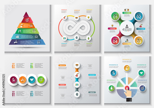 Abstract infographics number options template.