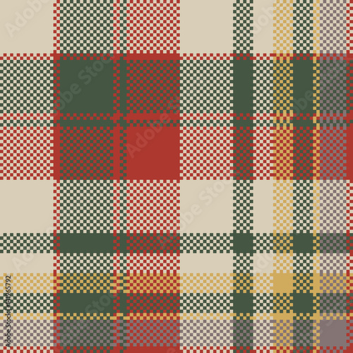 Burlap tartan fabric texture check seamless pattern