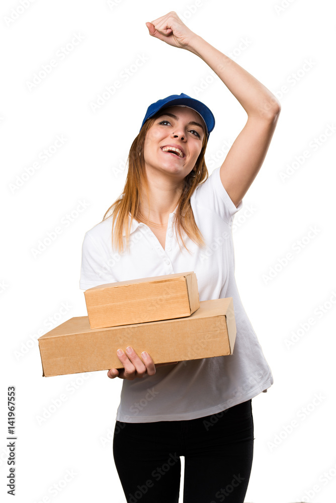 Lucky delivery woman Lucky delivery woman