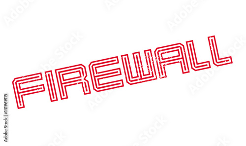 Firewall rubber stamp. Grunge design with dust scratches. Effects can be easily removed for a clean, crisp look. Color is easily changed.