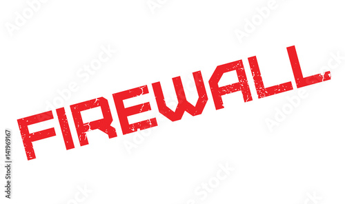 Firewall rubber stamp. Grunge design with dust scratches. Effects can be easily removed for a clean, crisp look. Color is easily changed.