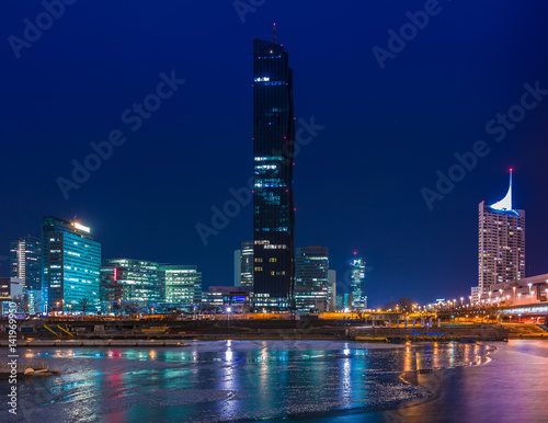 Photography Modern Vienna by night in winter