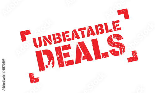 Unbeatable Deals rubber stamp. Grunge design with dust scratches. Effects can be easily removed for a clean, crisp look. Color is easily changed.
