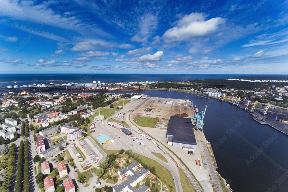 Ventspils city and port, Latvia.