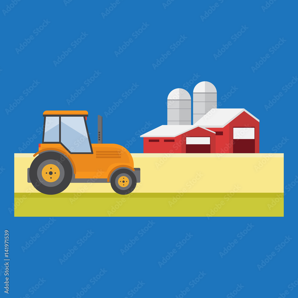 Fototapeta premium Agriculture and Farming. Agribusiness. Rural landscape vector