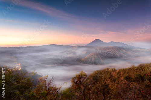 Mount Bromo volcano during sunrise © Bill45