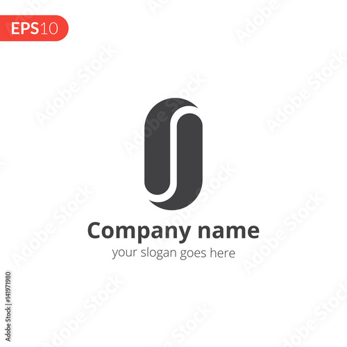 Infinity abstract logo vector design. Loop shape emblem identity icon. Monochrome symbol element. Grey color icon on isolated white background.