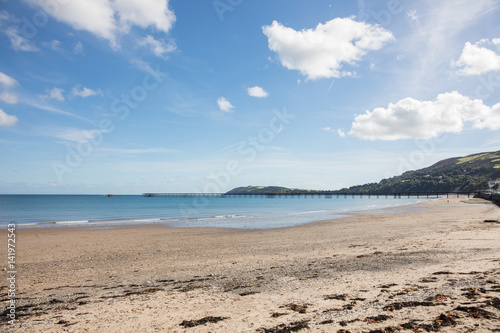 Sandy Beach and pier Ramsey Isle of Man