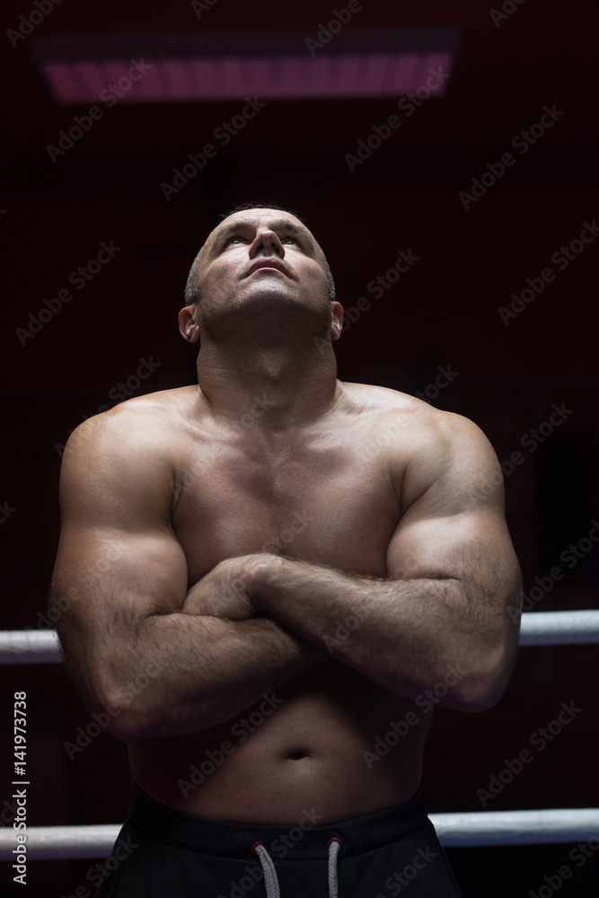 Fototapeta premium kickboxer with arms crossed