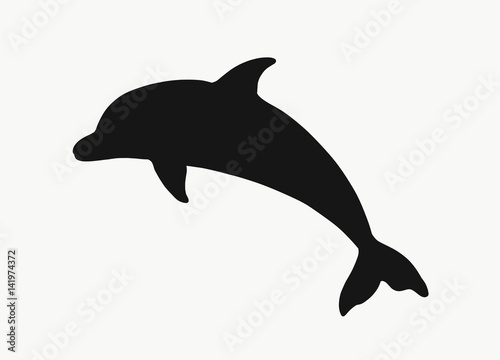 Valokuva Black silhouette of a dolphin