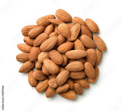 Top view of almonds heap