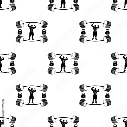 seamless pattern with fitness icons