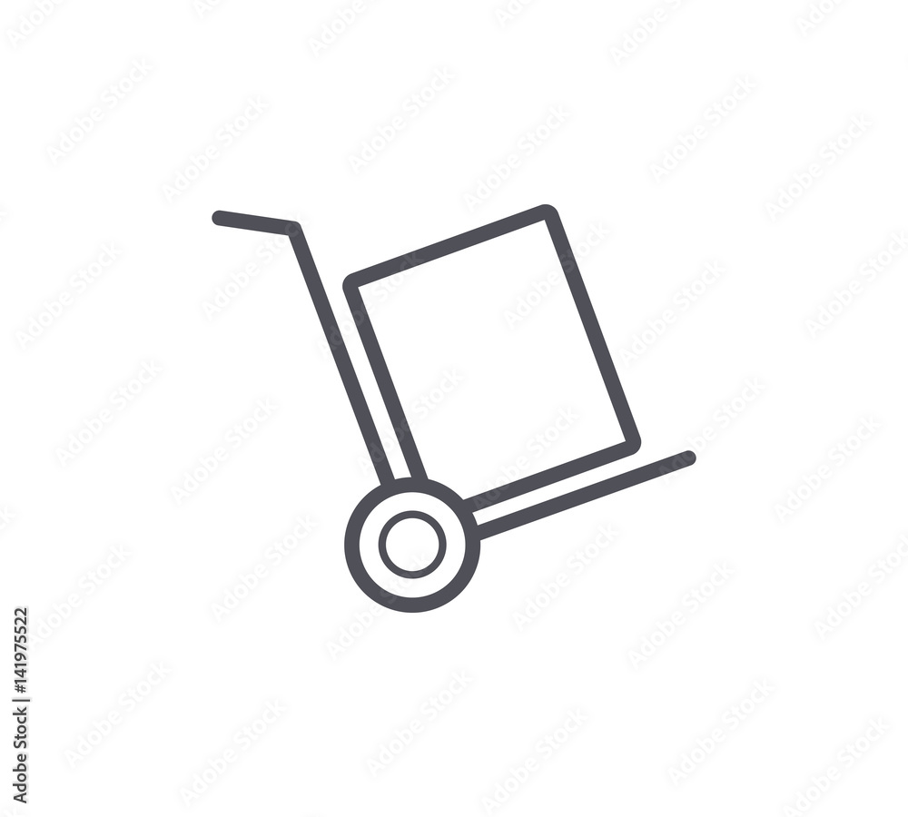 Handcart Line Icon Handcart Line Icon