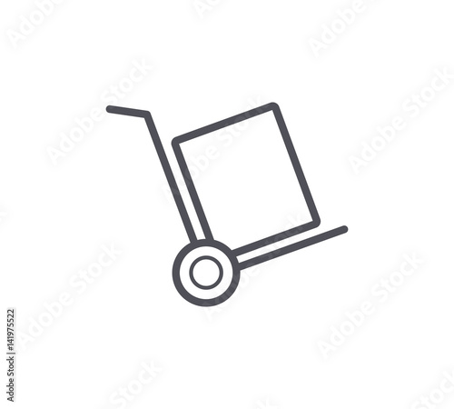 Handcart Line Icon