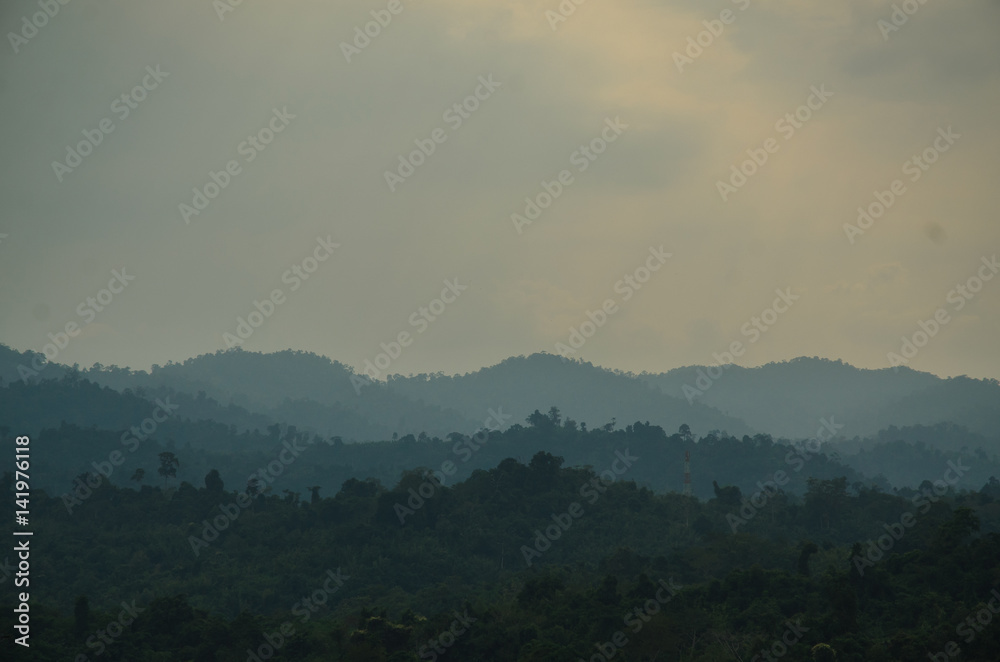 Sunset on mountain background Sunset on mountain background