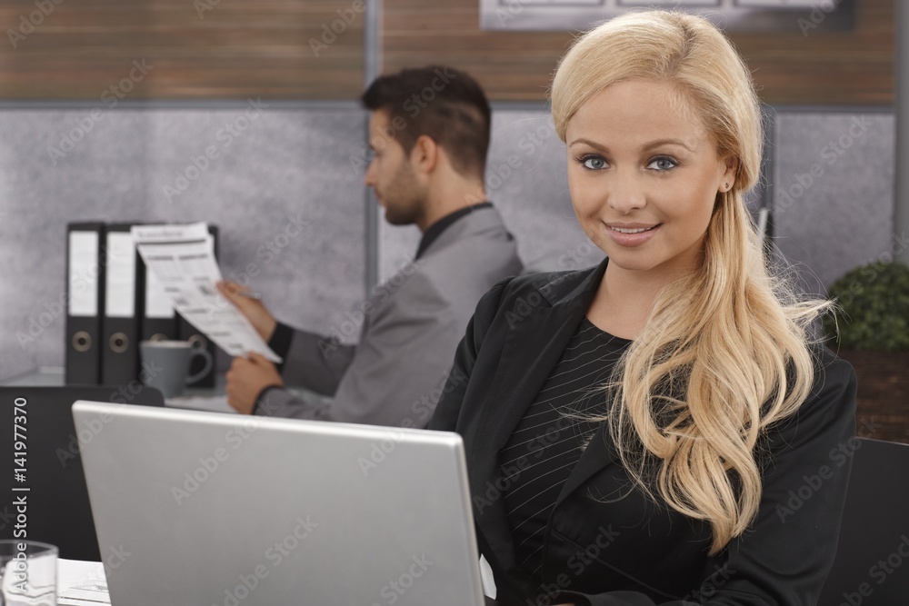 Closeup portrait of attractive businesswoman Closeup portrait of attractive businesswoman