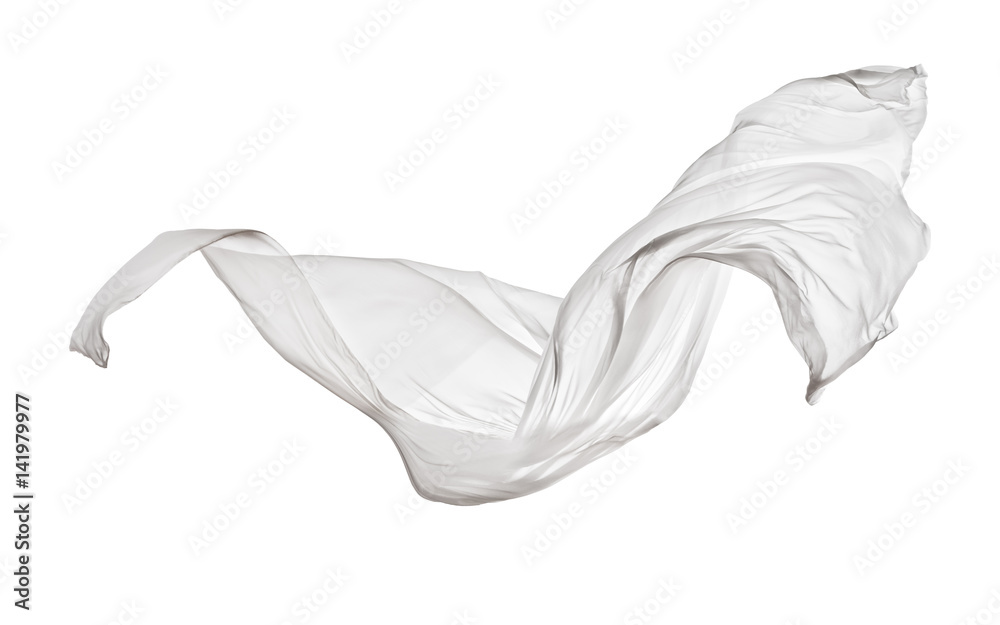 Smooth elegant white cloth on white background - obrazy, fototapety, plakaty 