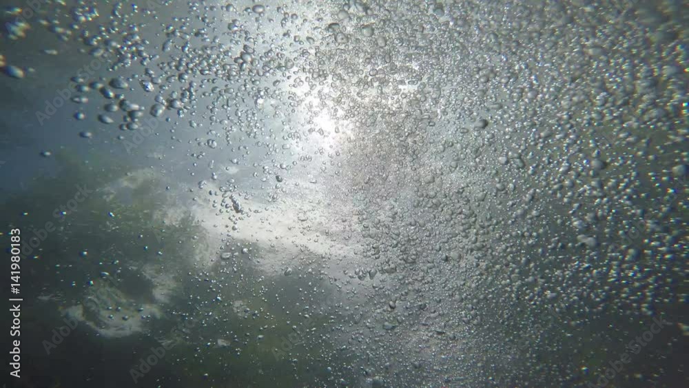 Man swimming in the sea above the camera Man swimming in the sea above the camera