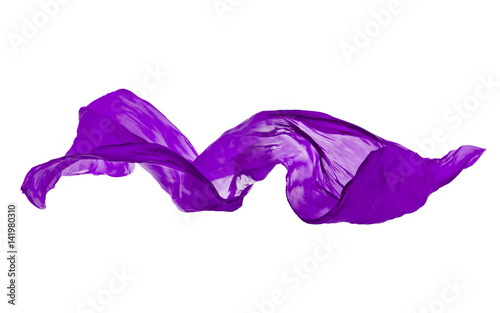 Smooth elegant purple cloth on white background
