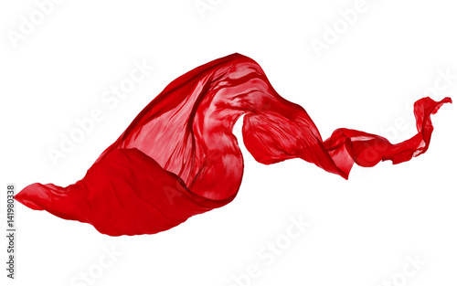 Smooth elegant red cloth on white background