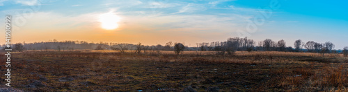 Winter panorama of sunset over a dried landscape © Robert Herhold