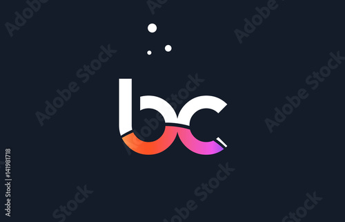 bc b c  pink purple white blue alphabet letter logo icon template