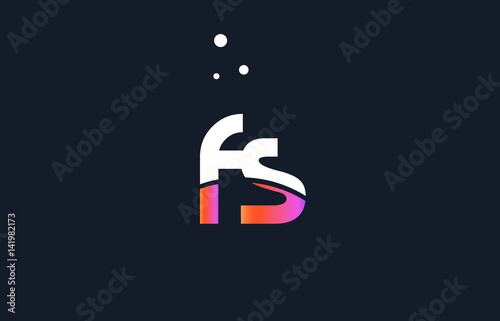 fs f s  pink purple white blue alphabet letter logo icon template