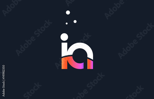 Schilderij op canvas ia i a  pink purple white blue alphabet letter logo icon template