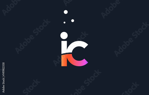 ic i c  pink purple white blue alphabet letter logo icon template