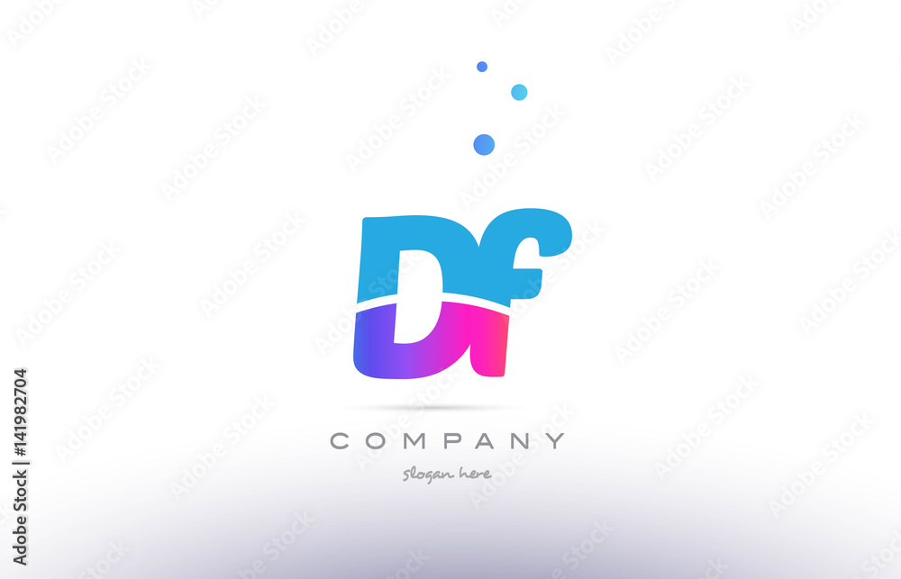 df d f pink blue white modern alphabet letter logo icon template df d f pink blue white modern alphabet letter logo icon template