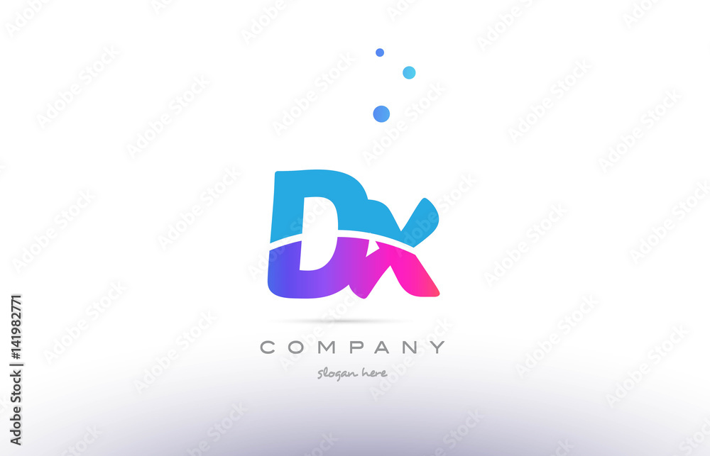 dx d x pink blue white modern alphabet letter logo icon template dx d x pink blue white modern alphabet letter logo icon template
