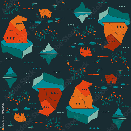 Modern animalistic textile pattern