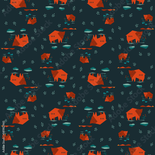 Modern animalistic textile pattern