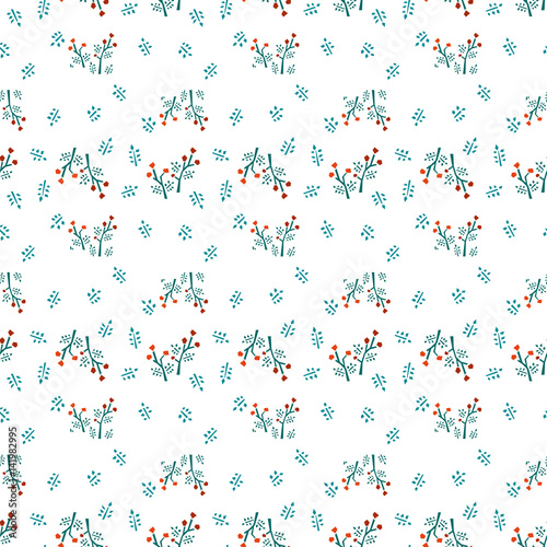 Modern floral textile pattern