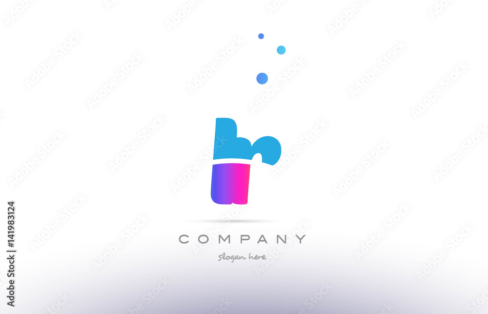 ir i r  pink blue white modern alphabet letter logo icon template