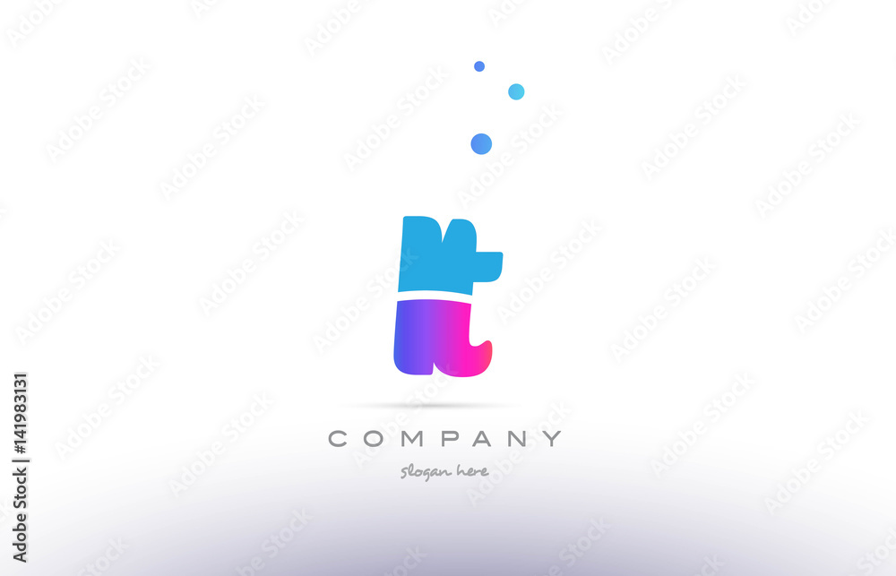 it i t pink blue white modern alphabet letter logo icon template it i t pink blue white modern alphabet letter logo icon template