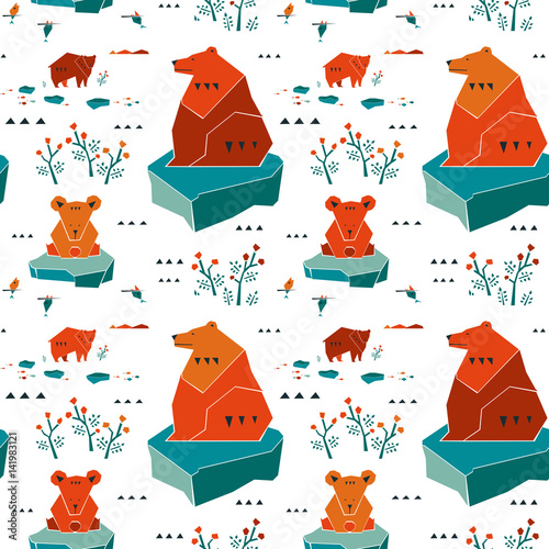 Modern animalistic textile pattern