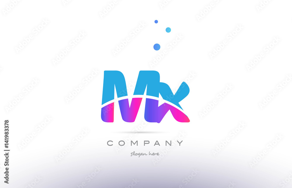 mx m x pink blue white modern alphabet letter logo icon template mx m x pink blue white modern alphabet letter logo icon template