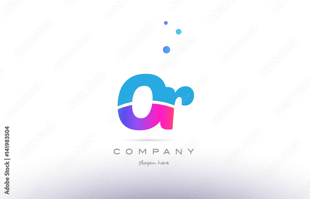 or o r pink blue white modern alphabet letter logo icon template or o r pink blue white modern alphabet letter logo icon template