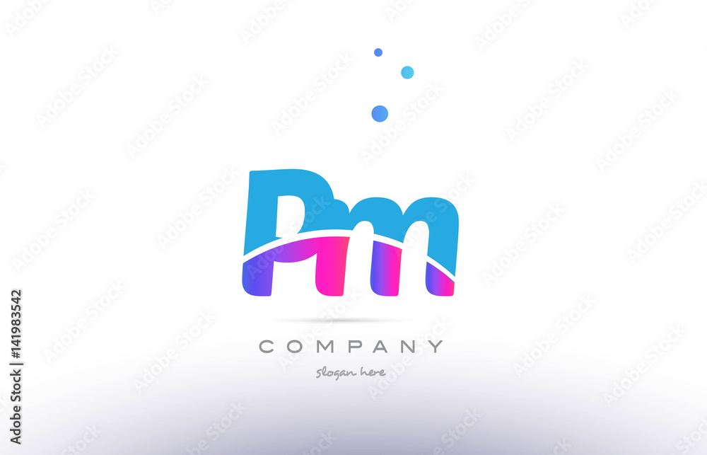 pm p l pink blue white modern alphabet letter logo icon template pm p l pink blue white modern alphabet letter logo icon template