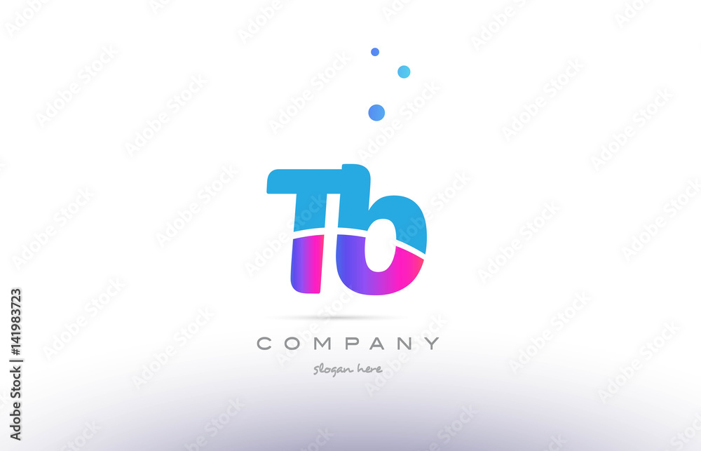 tb t b pink blue white modern alphabet letter logo icon template tb t b pink blue white modern alphabet letter logo icon template