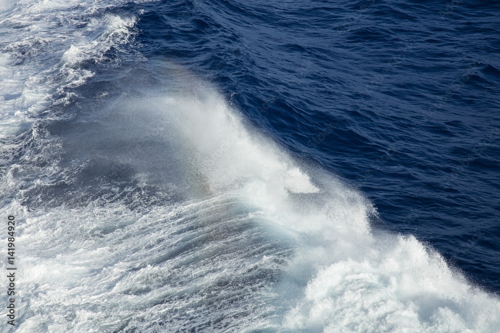 Spray rainbow of the deep ocean waves Spray rainbow of the deep ocean waves