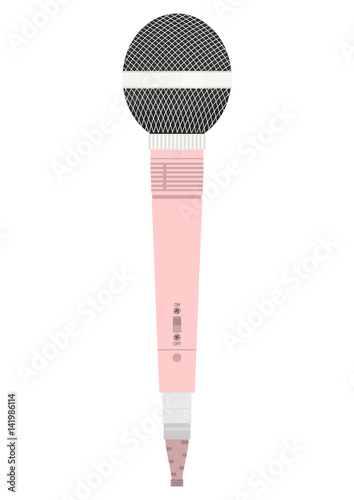 Retro dynamic microphone. Flat vector.