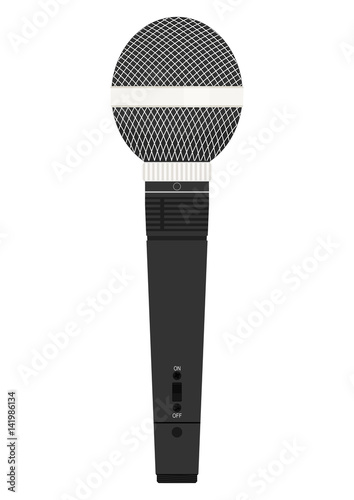 Retro dynamic microphone. Flat vector.