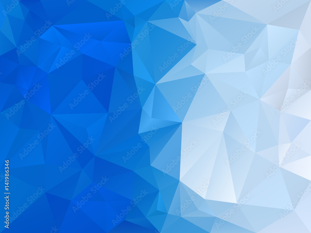 Obraz premium vector abstract irregular polygon background with a triangle pattern in sky blue color - diagonal gradient