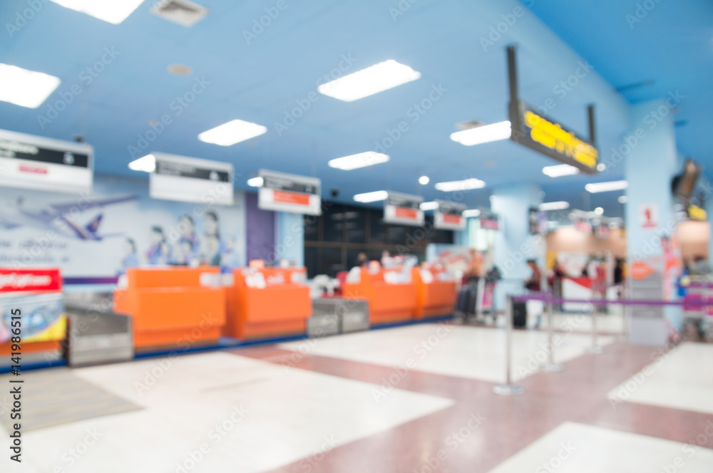 Abstract Blur Background of People or Crowd lineup to Checkin at Airline Counter Abstract Blur Background of People or Crowd lineup to Checkin at Airline Counter