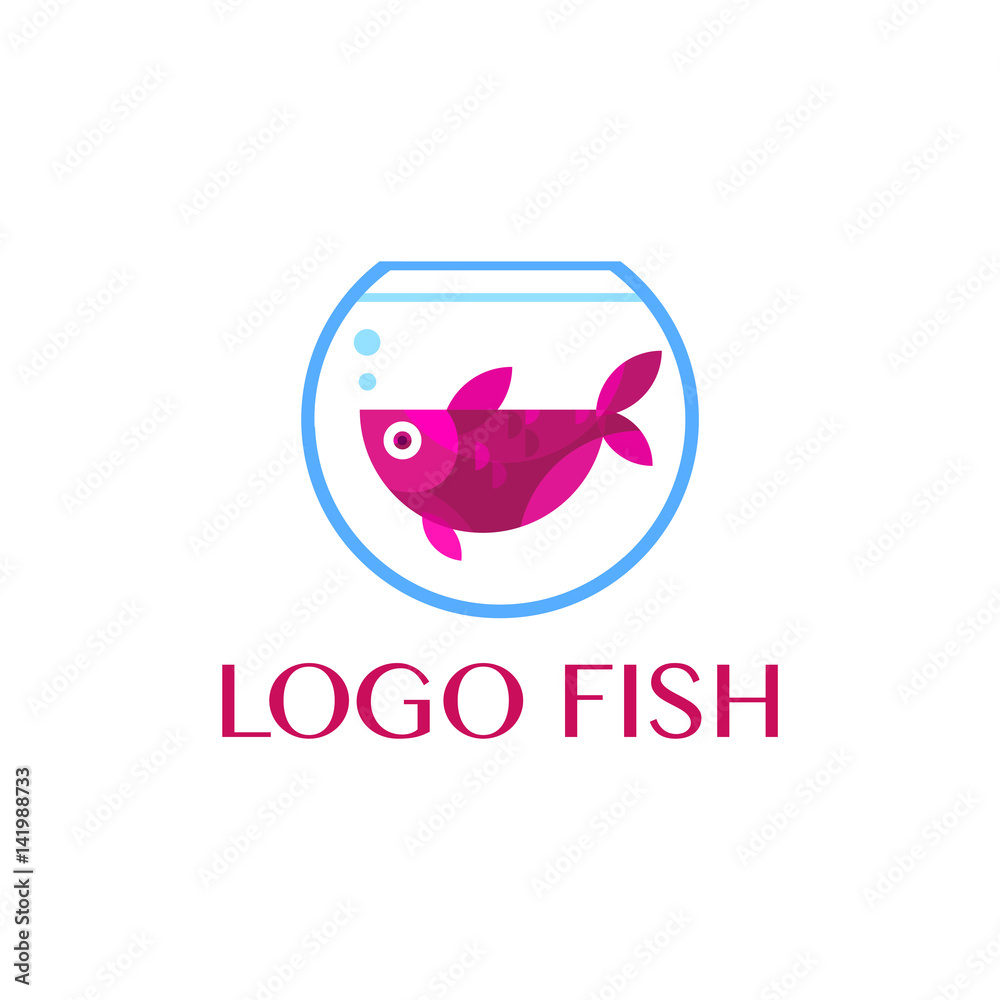 Obraz premium Vector goldfish, aquarium, fish, icon, logo, design, symbol, pet store