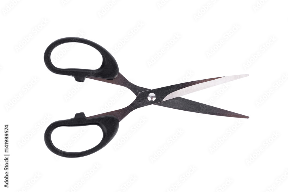Black scissors isolated on white background Black scissors isolated on white background