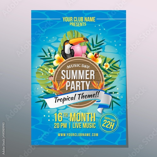 summer tropical party poster